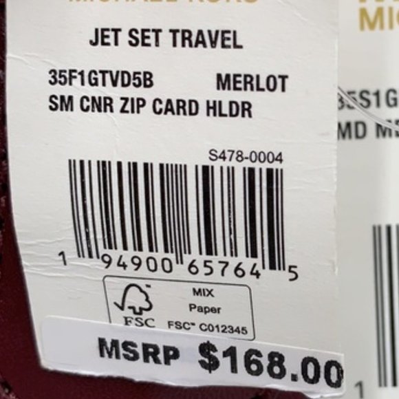 MICHAEL KORS JET SET TRAVEL SM CNR ZIP CARD HOLDER - Picture 4 of 15